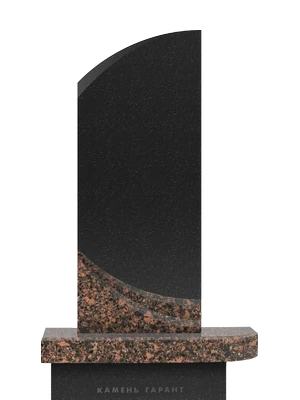 Памятник с волнистой линией из черного и коричневого гранита